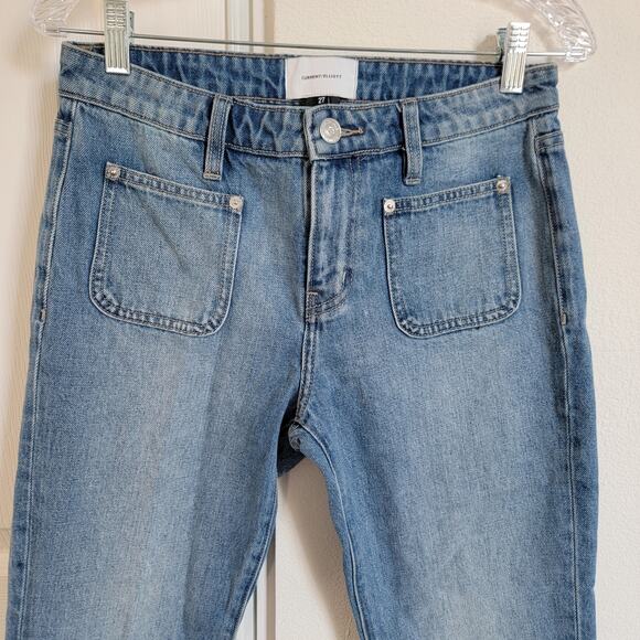 Current/Elliott Blue Cropped Boot Denim Light Wash Patch Pocket Jeans Size 27 - Picture 4 of 10